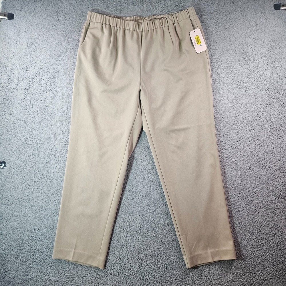 NWT Allison‎ Daley Pants Women 16WS Elastic Waist Light Brown - NEW